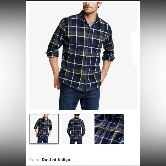 Eddie Bauer Men's Plaid Flannel Shirt -  Small - Picture 6 of 10